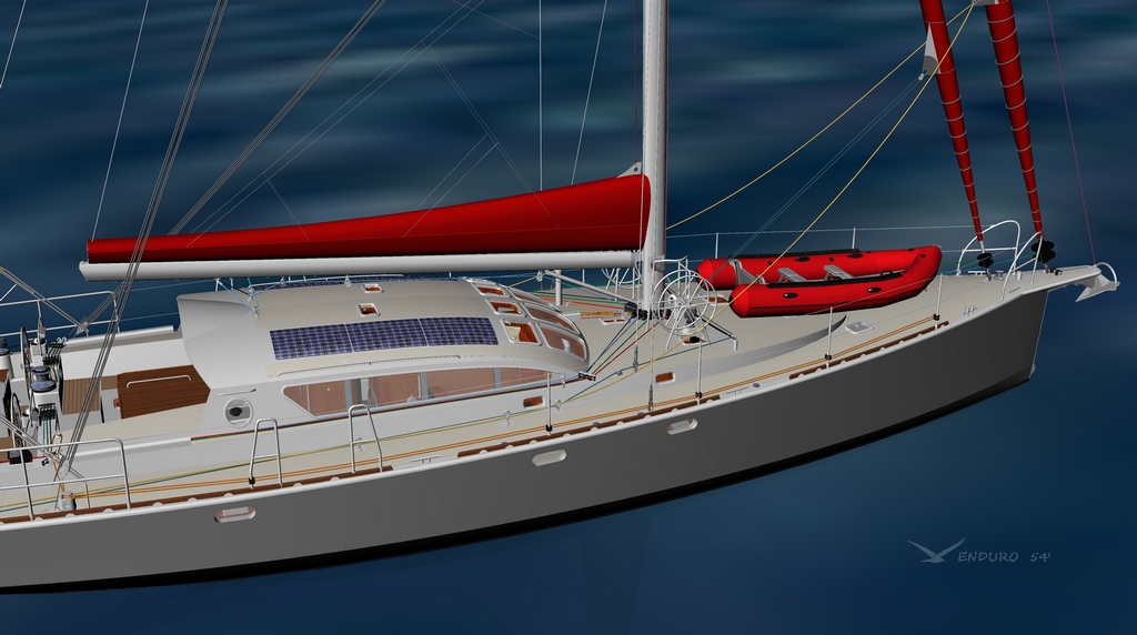 Tender on aluminum boat deck