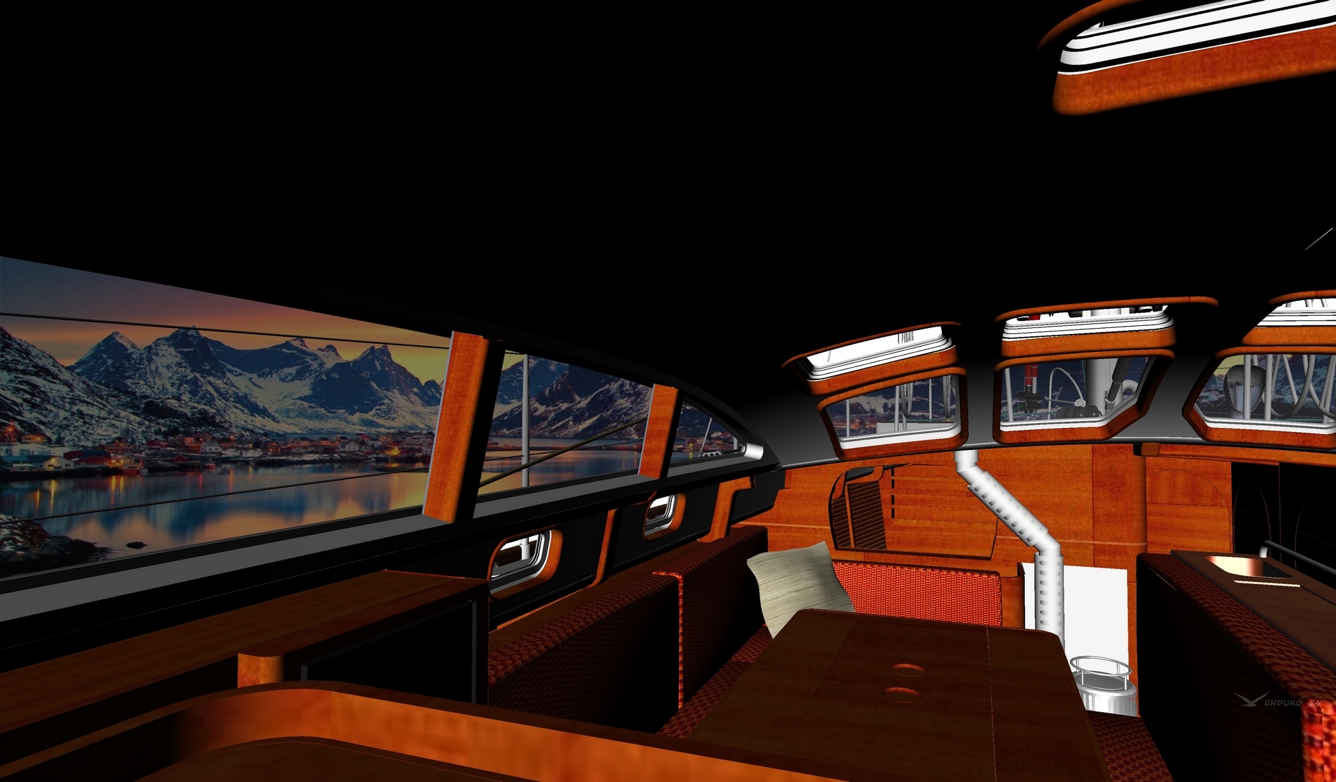 aft pilot-house blue water sailboat