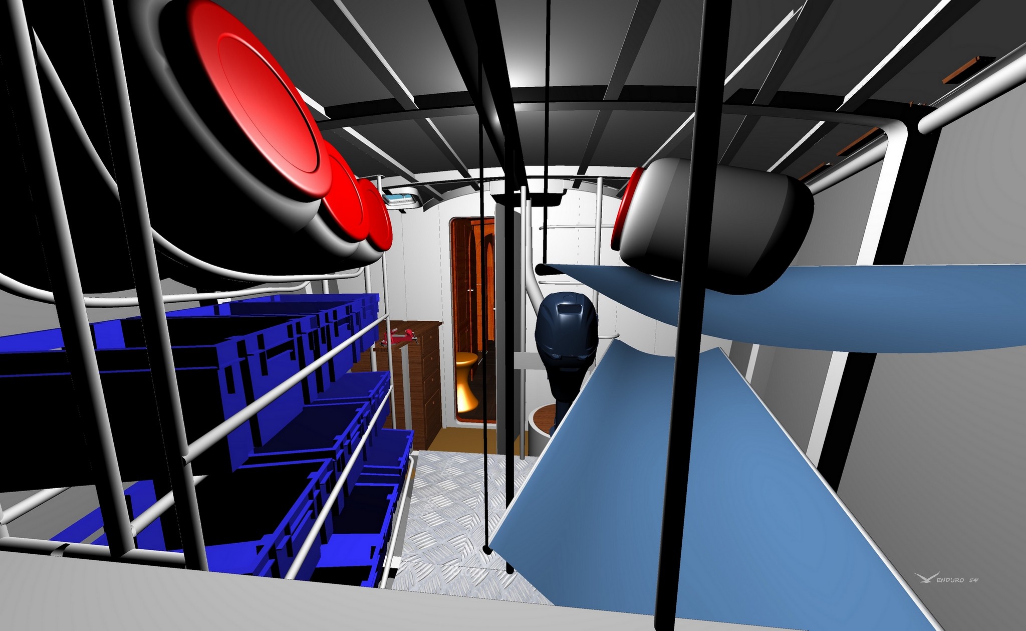 Vast forepeak exploration sailboat