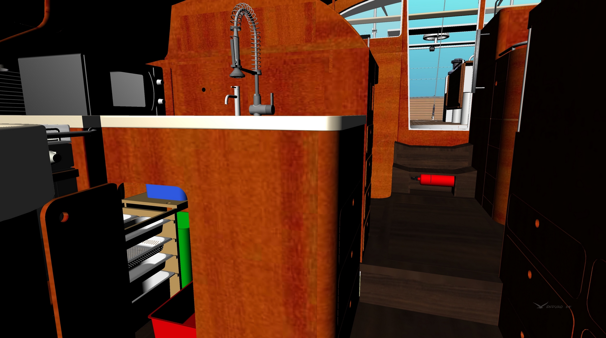 intérieur chêne voilier de grand voyage