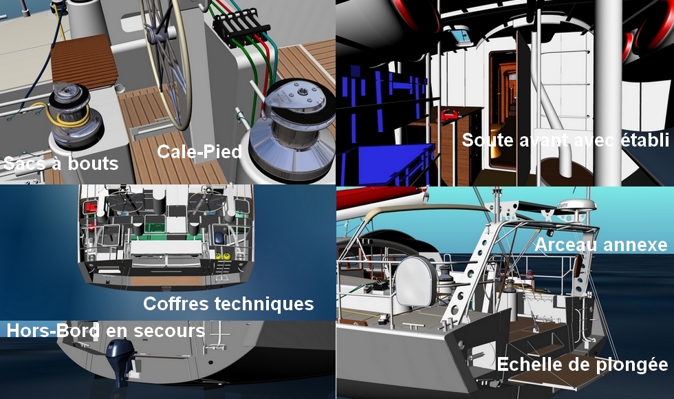 details voilier aluminium de grand voyage