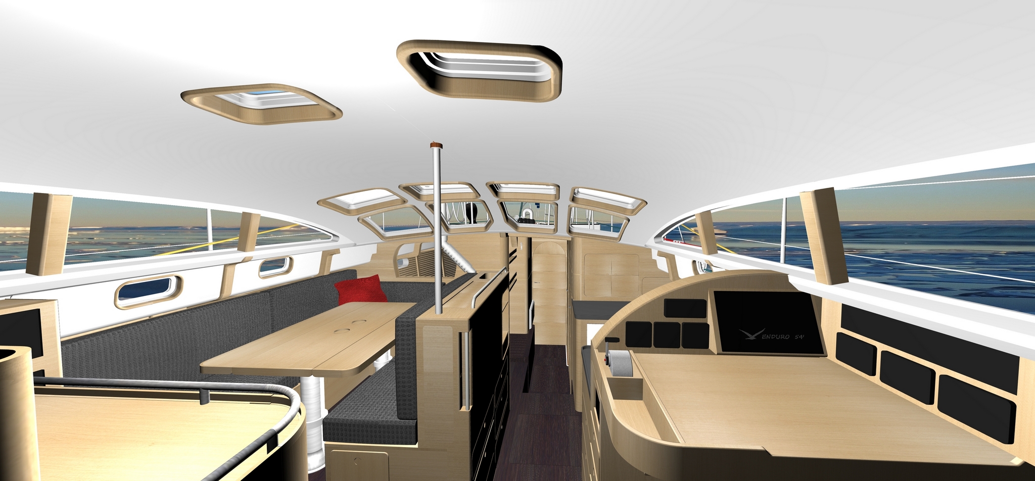 intérieur chêne voilier de grand voyage