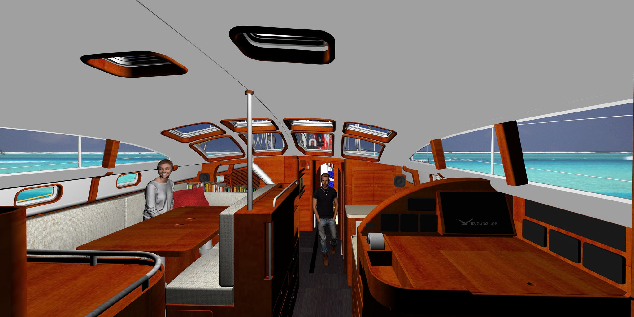 aménagements intérieur voilier d'exploration