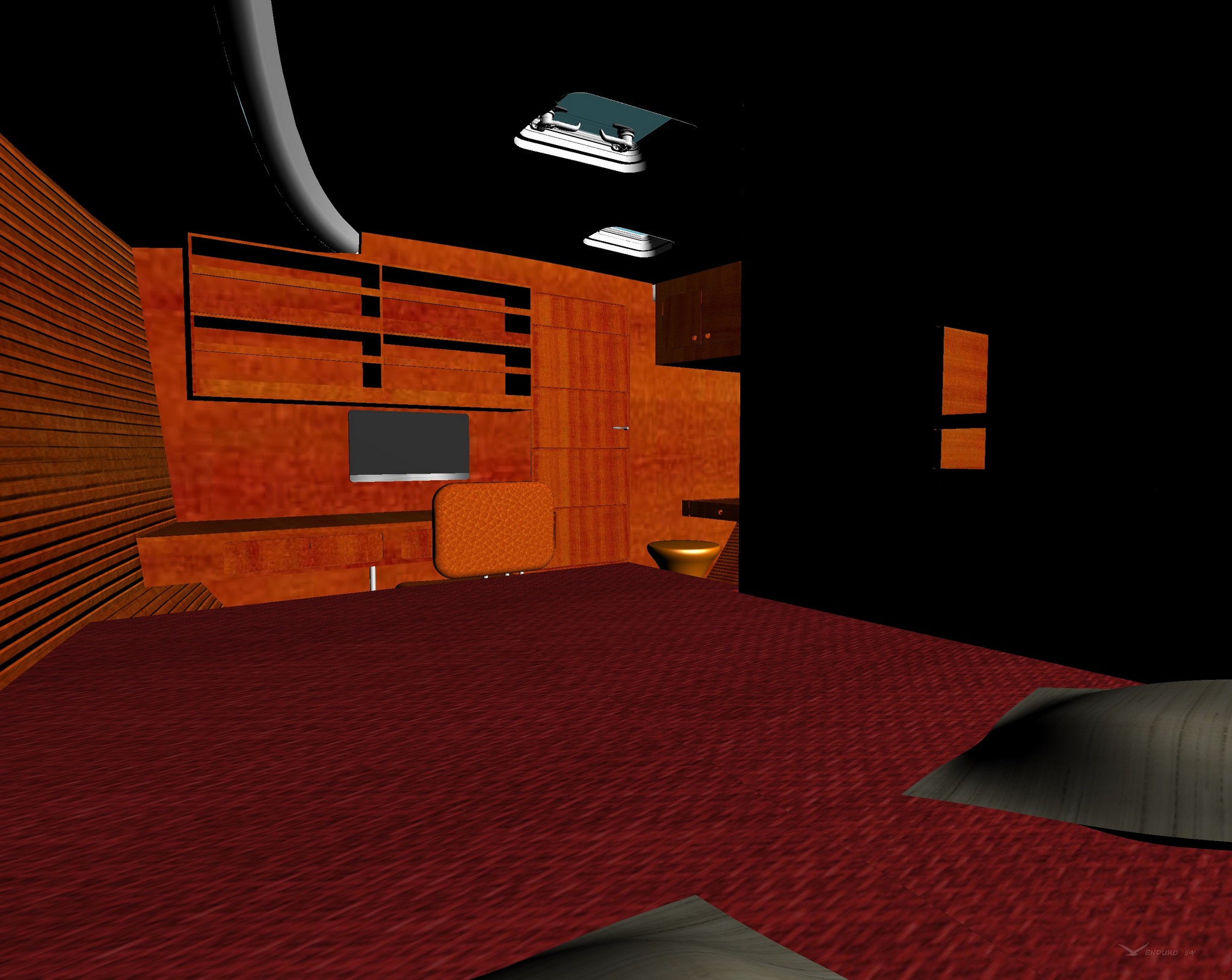 bureau et bibliothèque à bord voilier de grand voyage