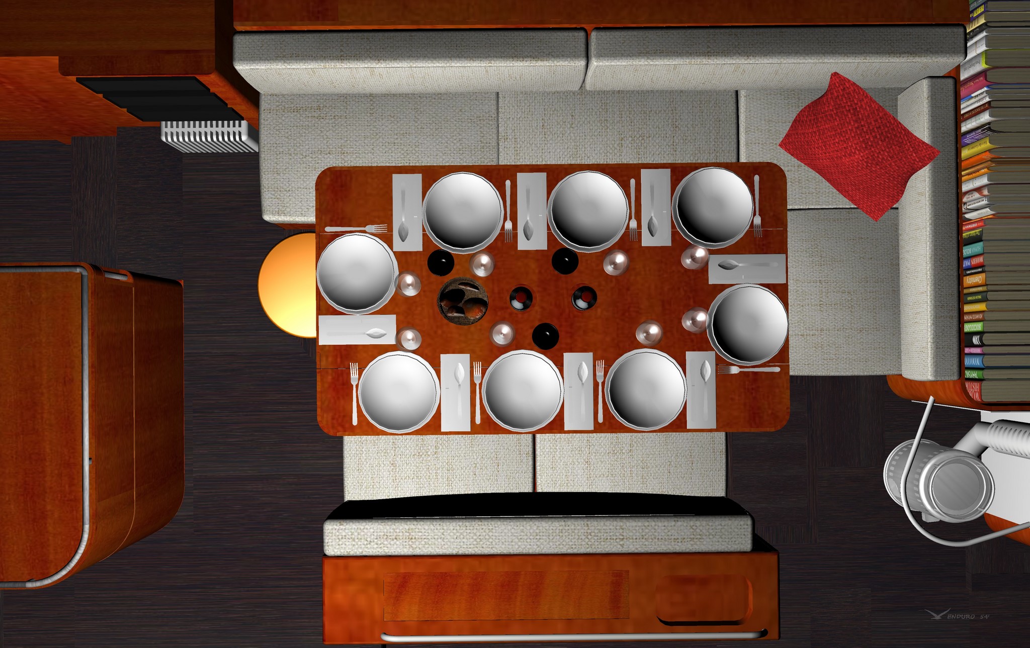 table carré pour dîner avec 8 personnes